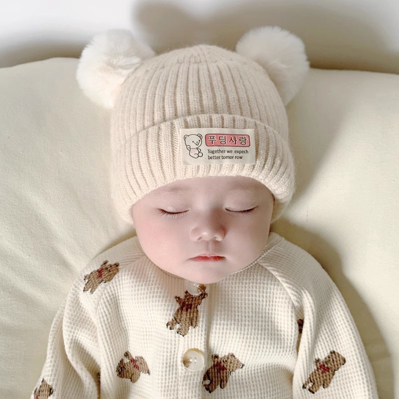Mũ beanie Trùm Đầu Màu Trơn Dễ Thương Cho Trẻ Sơ Sinh