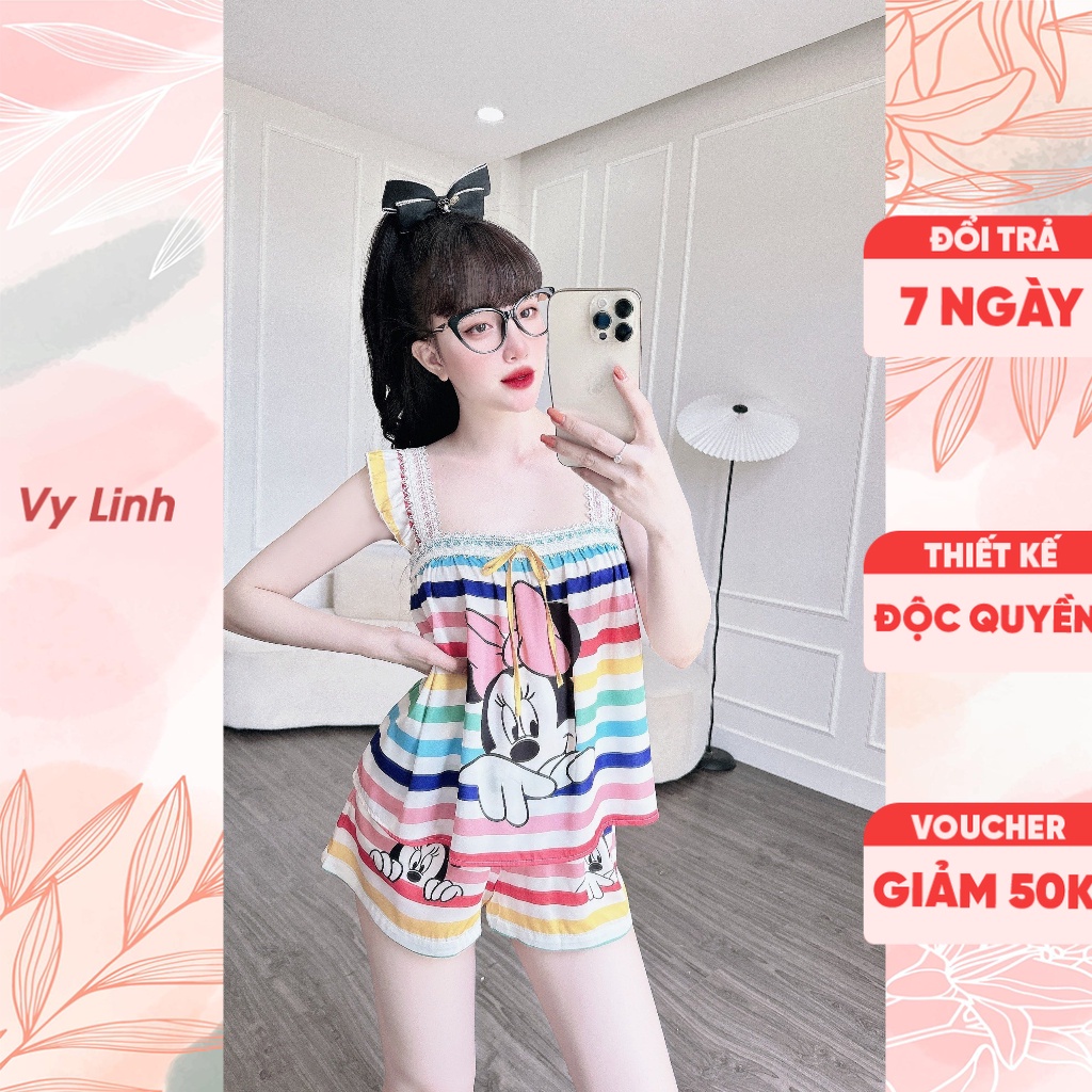 Đồ ngủ 2 dây phối ren Vy Linh chất liệu lụa latin thoáng mát, thấm hút mồ hôi tốt, chống xù không bai nhão S841