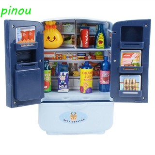 Pinou tủ lạnh đồ chơi mô phỏng hai cửa trang trí nhà búp bê