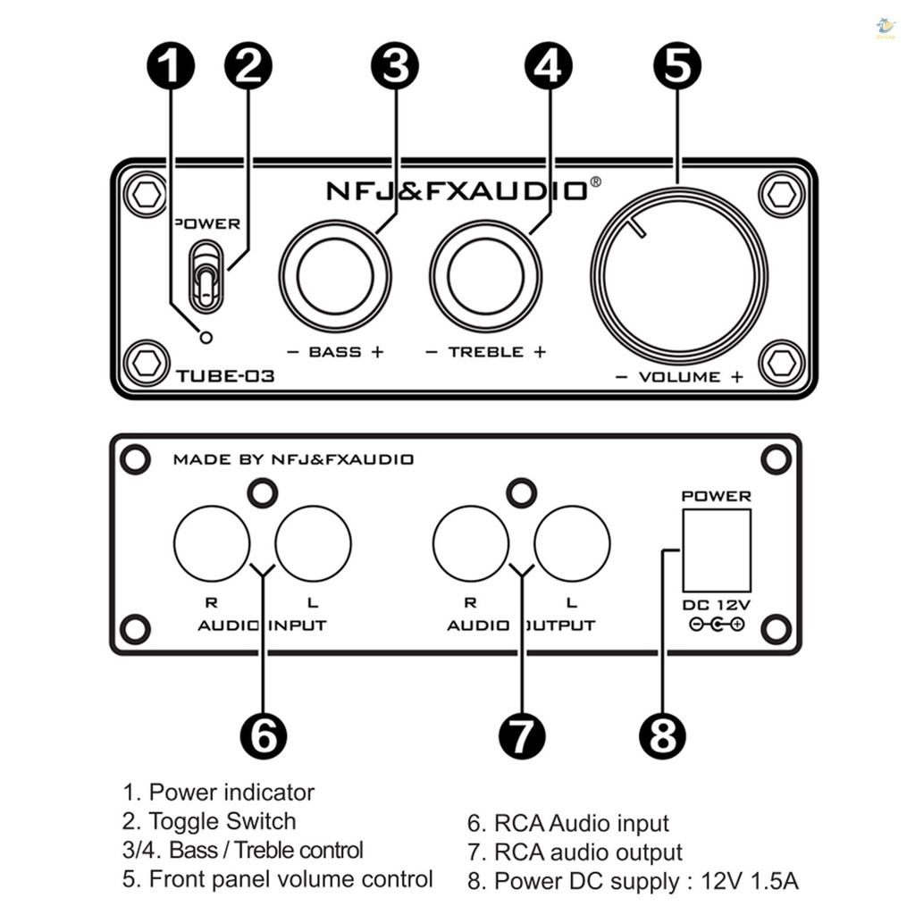 Bộ Khuếch Đại Âm Thanh hifi fx-audio tube-03 mini 6k4 Phích Cắm uk