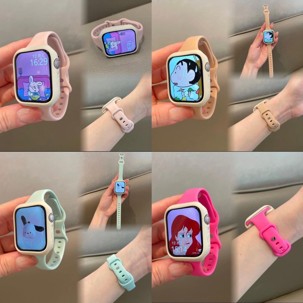 Model mỏng, dây đeo silicon Cho iwatch ultra 9 8 7 se 6 5 4 49mm 45mm 41mm 40mm 44mm