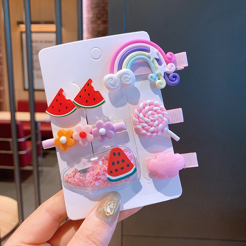 Set 6 Kẹp Tóc Dễ Thương Phong Cách Hàn Quốc Cho Bé Gái