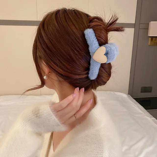 Thời Trang Kẹp Tóc Lông Nhung Hình Cá Mập Đơn Giản Cho Nữ