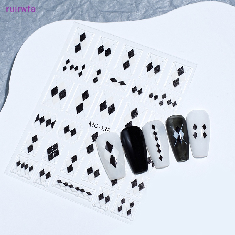 1 Tờ Nhãn Dán Trang Trí Móng Tay 3d Tự Dính Họa Tiết Kẻ Sọc Màu caramel Mới