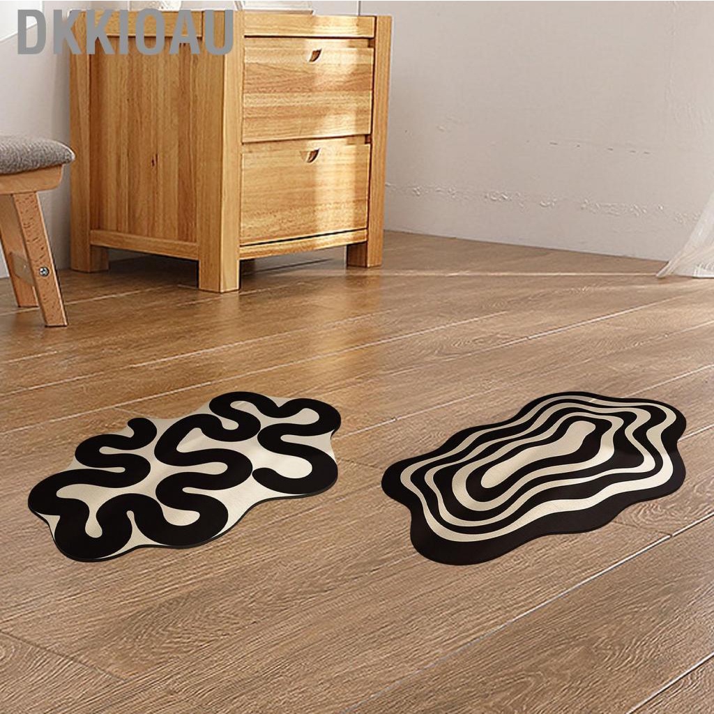 Dkkioau Irregular Shaped Bathroom Rug Strong Water Absorption Soft Floor Mat Diatom Ooze -slip Quick Dry Home Small Carpet