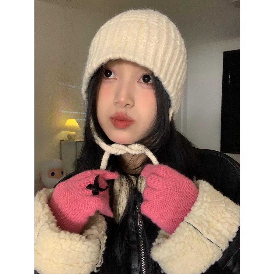 Mũ Len Màu Nâu Giữ Ấm Thời Trang Thu Đông Phong Cách Hàn Quốc Cho Nữ