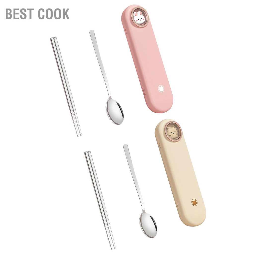 Best cook Bộ Thìa Và Đũa Kèm Hộp Du Lịch Inox Dụng Cụ Cho Công Việc Gia Đình Ngoài Trời