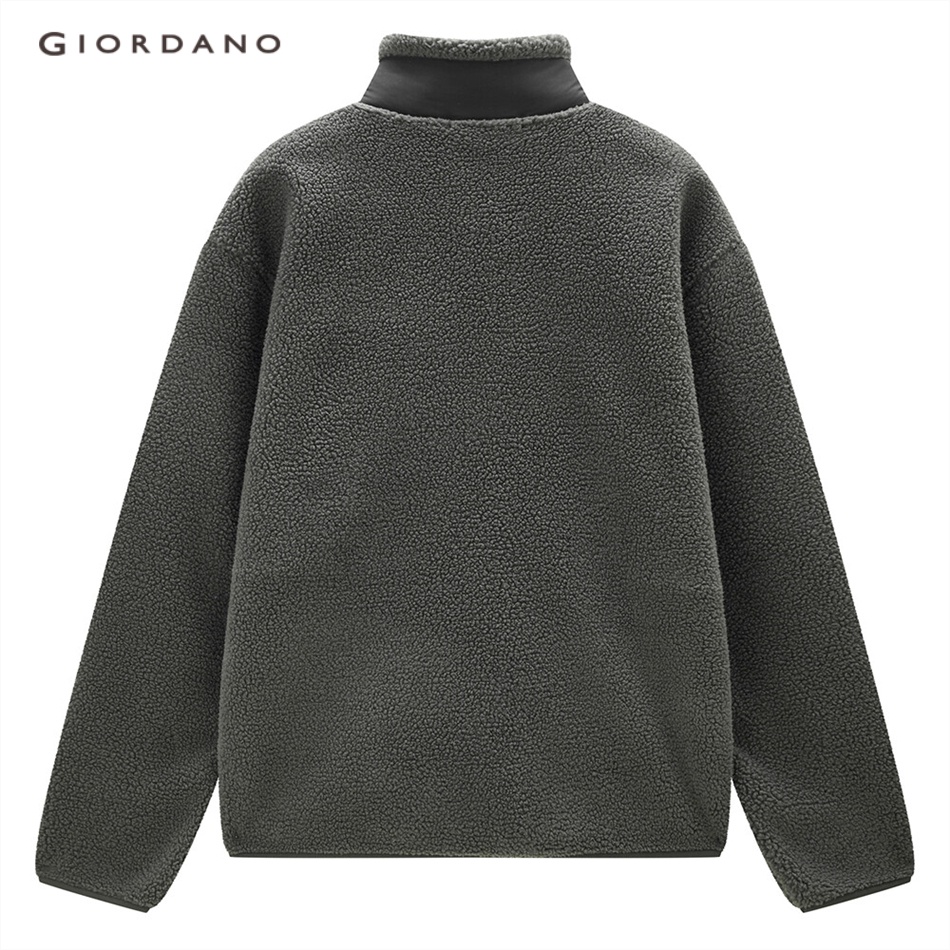 GIORDANO MEN Sherpa fleece collage pocket stand collar jacket 01073866