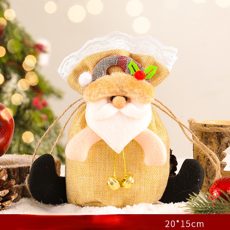 Túi Đựng Quà Giáng Sinh Màu Kẹo Nhỏ Hình Quả Táo Trang Trí Quà Tặng Cho Trẻ Em