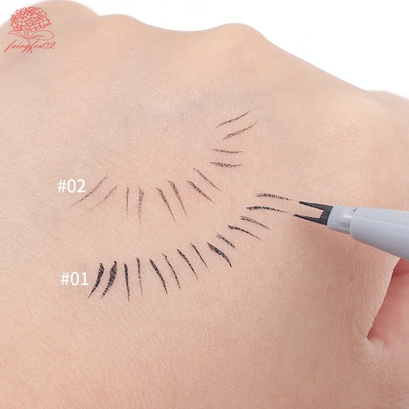 Bút Kẻ Mắt Dạng Lỏng 2 Ngòi Chống Thấm Nước Màu Đen / Nâu Tự Nhiên