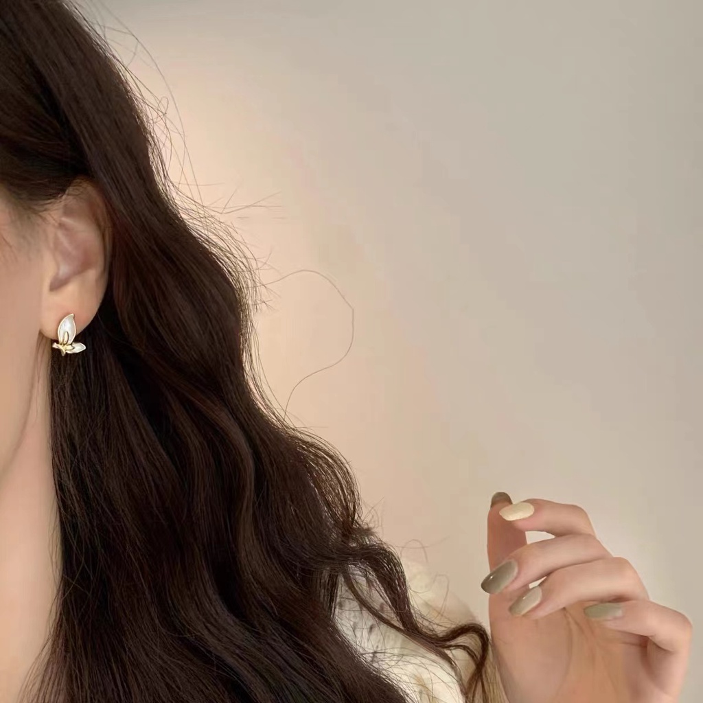 Khuyên Tai Tròn Đính Ngọc Trai Nhân Tạo Phong Cách Hàn Quốc