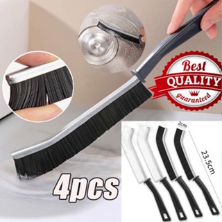 FEELING🏳️‍🌈Bộ 4 cái bàn chải làm sạch kẽ gạch và khe hở bền, bàn chải làm sạch khe hở dài cán, bàn chải lông cứng cho khớp gạch trong phòng tắm và bếp