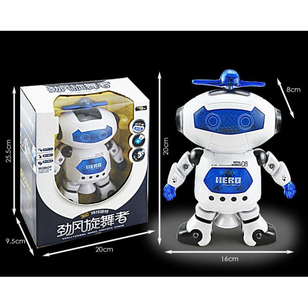 Robot Nhảy Múa Có Đèn led Xoay 360 Độ Màu Trắng / Xanh Lá / Vàng