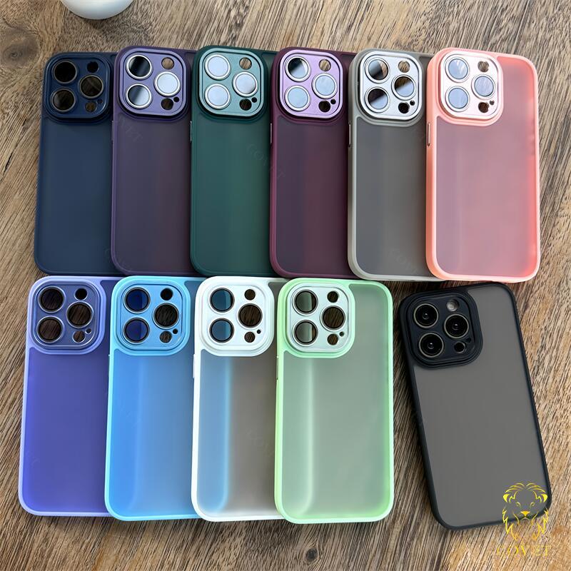 Ốp Điện Thoại Mặt Kính Chống Rơi Màu Trơn Cho iphone 15 14 13 12 11 pro max 14 pro 15 pro