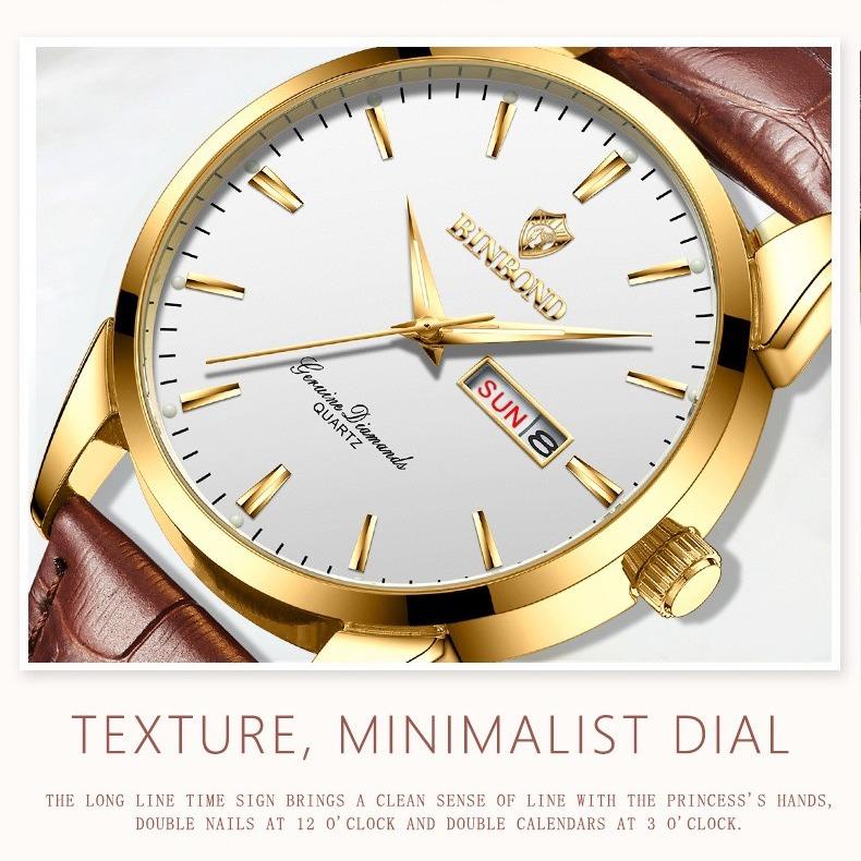 Đồng Hồ Cặp Đôi BINBOND I27 Dây Da Sang Trọng