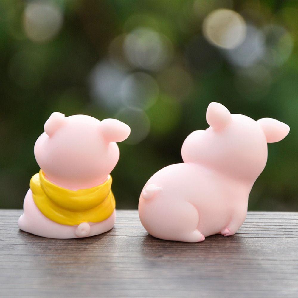 Mmluck Tượng Heo Hồng Hoạt Hình Mini Bằng Nhựa resin Trang Trí Tiểu Cảnh / Xe Hơi diy