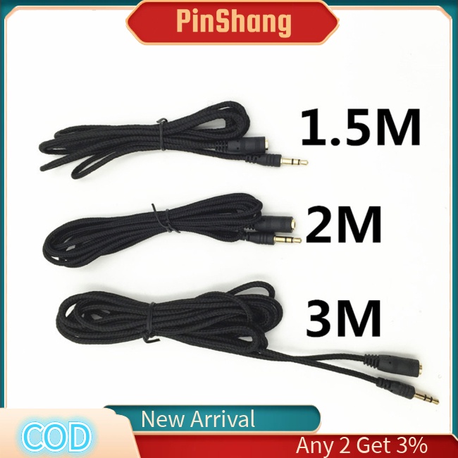 Dây Cáp Nối Dài Tai Nghe Chốt Cắm 3.5mm Dài 1.5m / 2m / 3m Điện Thoại
