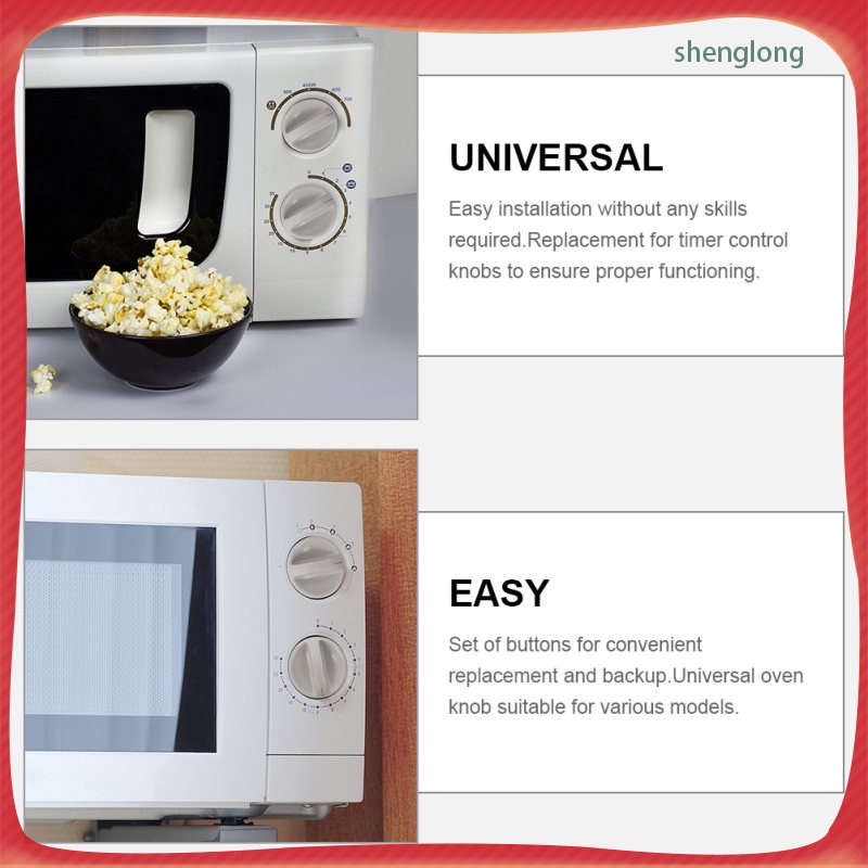 Bộ 2 Núm Vặn Lò Vi Sóng Bằng Nhựa Màu Trắng