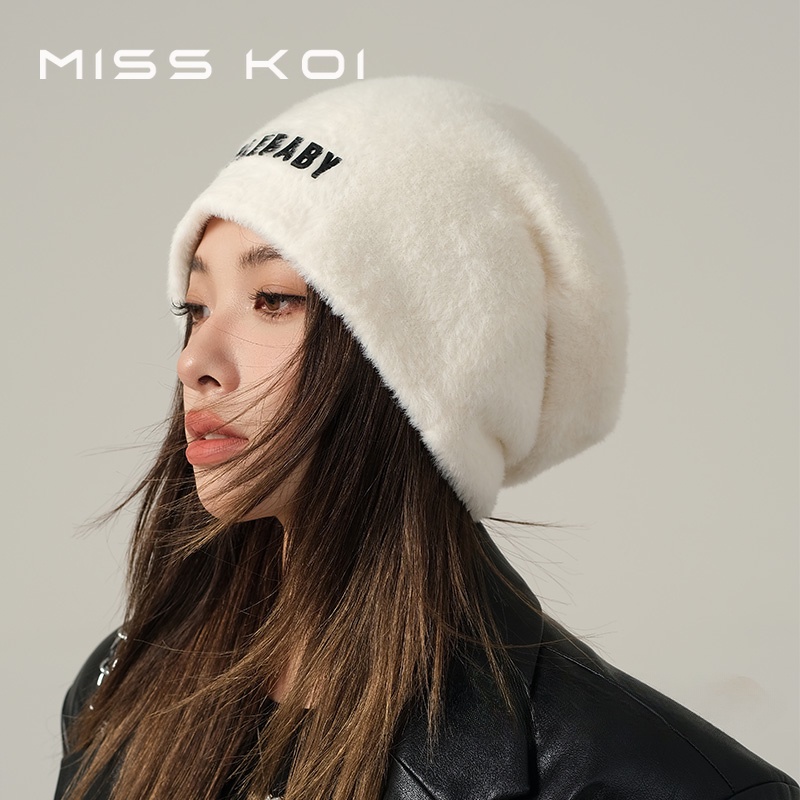 Misskoi  Mũ Trùm Đầu Bằng Vải Lông Giữ Ấm Mùa Thu Đông Phiên Bản Hàn Quốc