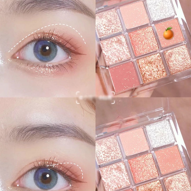 Bảng Phấn Mắt 9 Màu Baby/Bảng phấn mắt tông trà sữa 9 màu trang điểm tự nhiên xinh xắn