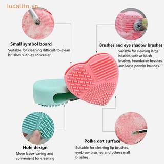 Miếng silicone Vệ Sinh Cọ Trang Điểm Hình Trái Tim Lucaitn vn