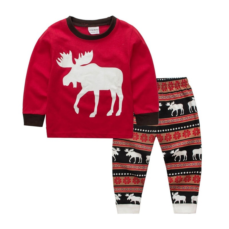 Bộ Đồ Ngủ Hai Món Họa Tiết Giáng Sinh Dễ Thương Cho Bé