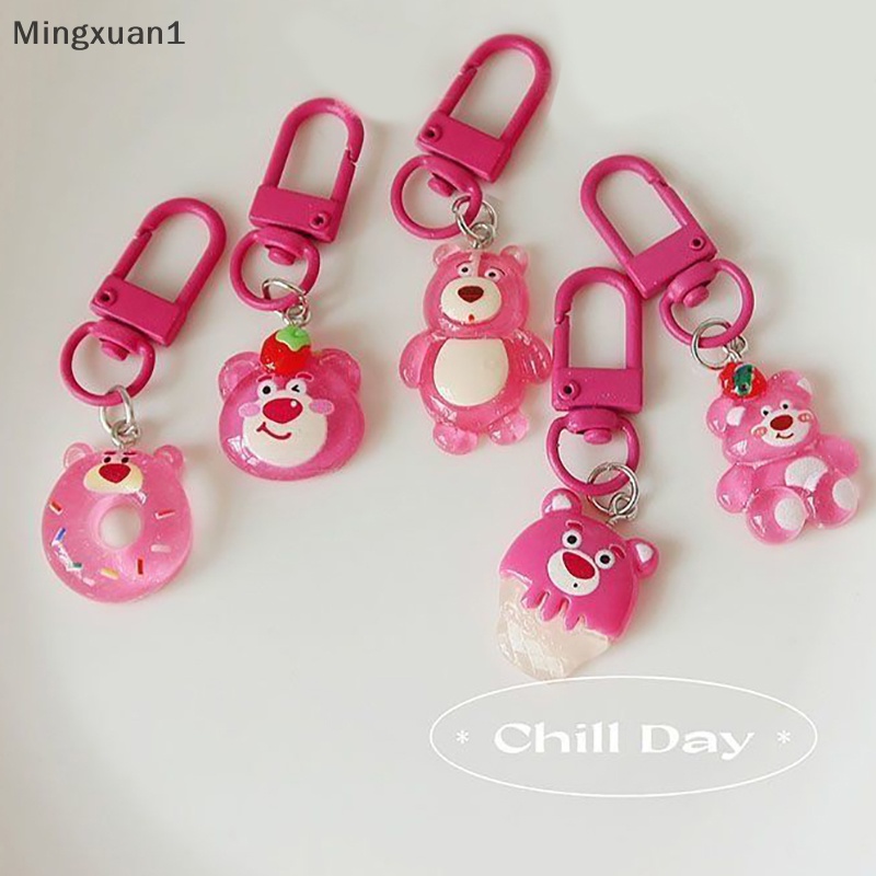 Móc Khóa Hình Gấu Và Dâu Tây Dễ Thương