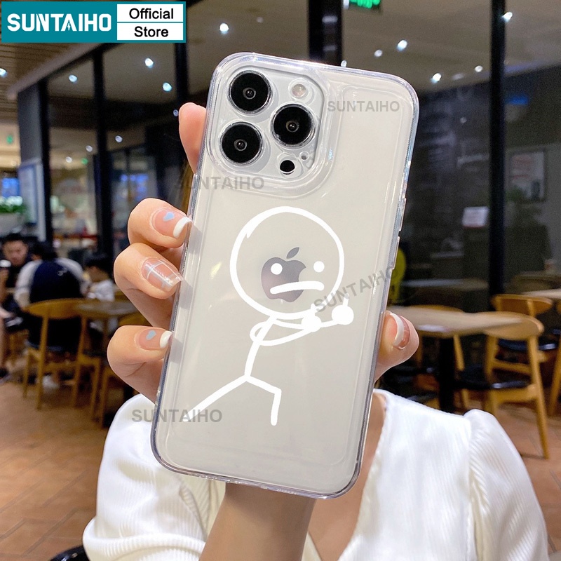 Suntaiho ốp lưng iphone Ốp Điện Thoại tpu Mềm Chống Sốc Trong Suốt In Họa Tiết Ngộ Nghĩnh Cho iphone 15 14 12 13 11 pro max ip 7 8 plus x xs xr xs max