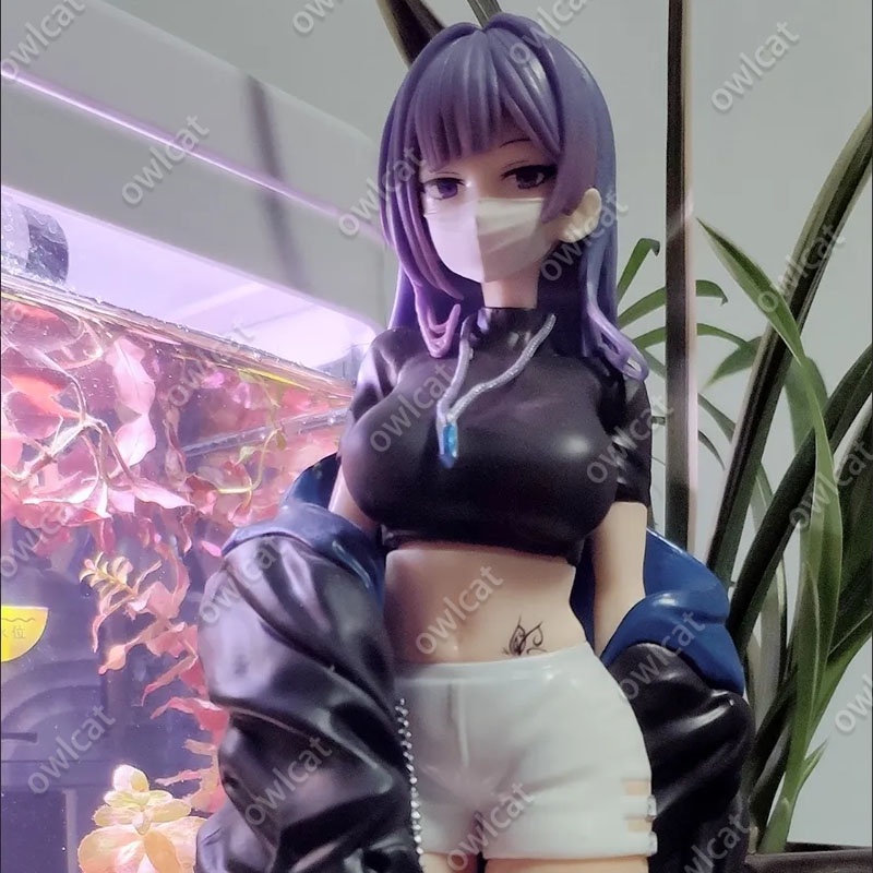 Mô Hình Nhân Vật Illustration Yuna  24cm Size 1/7 Tattooing Vest Mask Sports Girl 3D Illustrator Biya Ydh2101 Maxcute PVC Figure Packed in Box Model