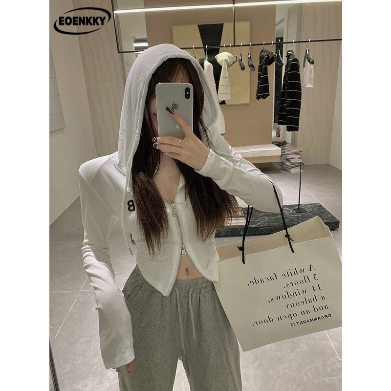 EOENKKY Áo Len áo khoác cardigan hàn quốc Trendy Thể thao INS WJK23A13YW 44Z231031