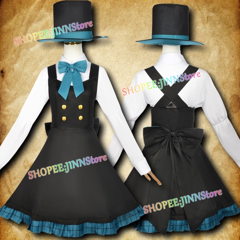 - Jinn - Lyette lyney Bộ Trang Phục cosplay + Bộ Tóc Giả + Cài Tóc Đính Nơ Hóa Trang lynette Lyyney