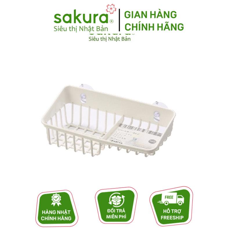 Giá để giẻ rửa bát 2 ngăn dạng lưới màu trắng Inomata