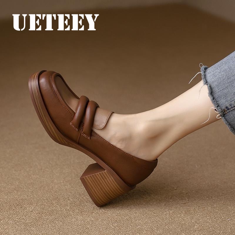 UETEEY  giày búp bê đế cao lolita giày Mary Jane Đế da mềm đế thời trang Lịch sự Thanh lịch Phóng khoáng Lịch lãm FLF23B01X3 44Z231102