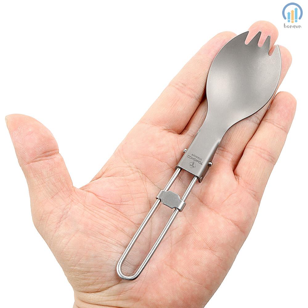 TOMSHOO Titanium Dinner Spork for Outdoor Adventures