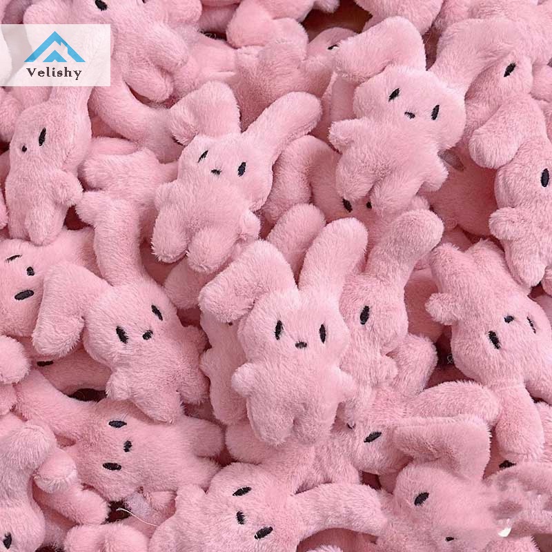 Móc Khóa Thỏ Hồng Nhồi Bông Mềm Mại Dễ Thương Dành Cho Bé Gái