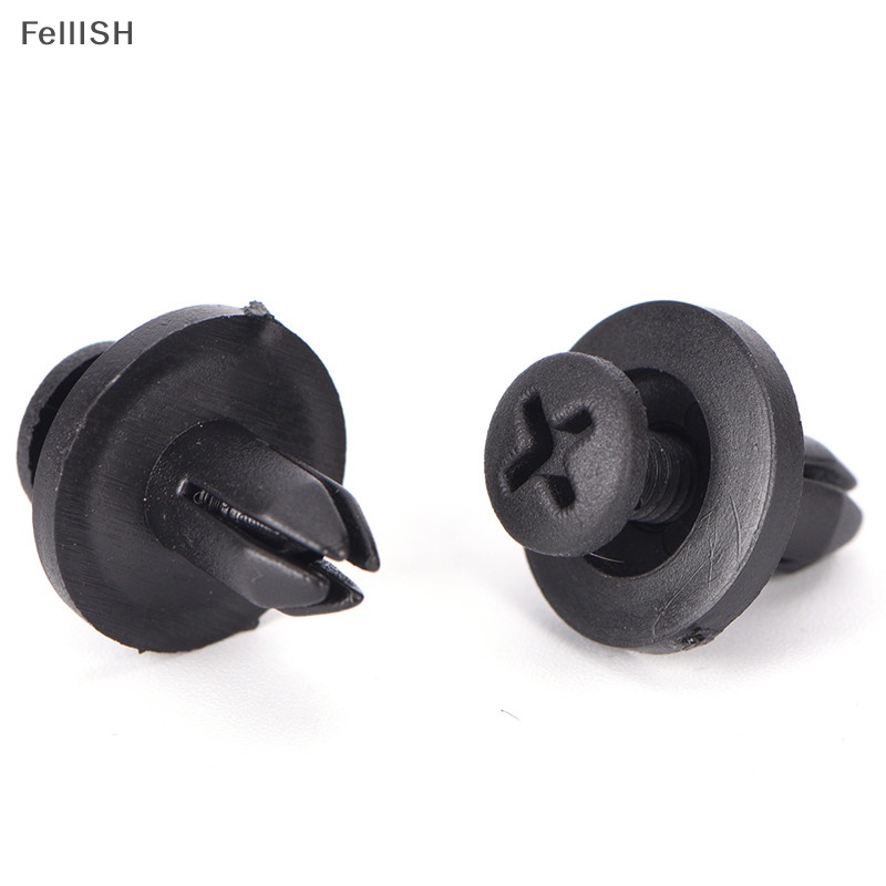 FENDER Set 50 Đinh Tán Nhựa Màu Đen 6Mm Chuyên Dụng Cho Xe Hơi 439br