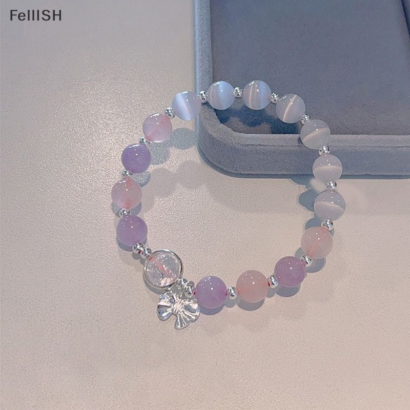 Vòng Đeo Tay Co Giãn Đính Hạt Pha Lê Và Nơ Ánh Trăng Thời Trang Cho Nữ 439br