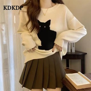 Set Áo Len Dài Tay Cổ Tròn + Chân Váy Xếp Ly Thời Trang Nữ