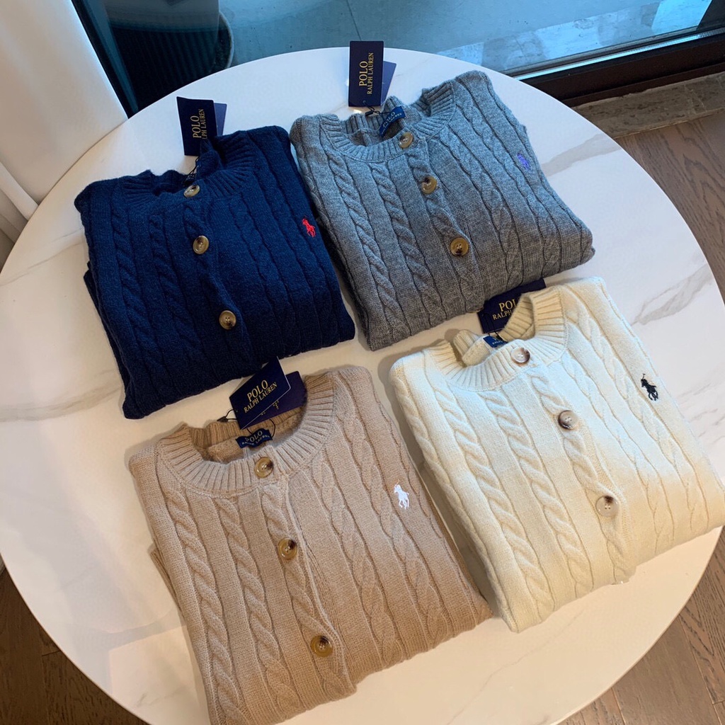 Ralph Lauren autumn and winter twisted sweater twist cardigan polo sweater