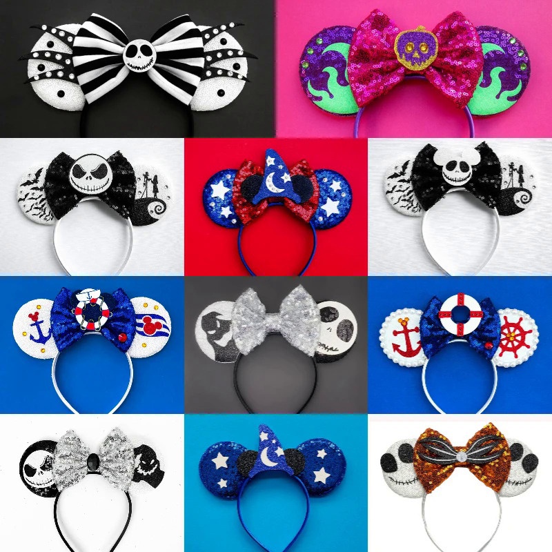 Disney Băng Đô Cài Tóc Hình Chuột mickey Đính Kim Sa Lấp Lánh Cho Bé