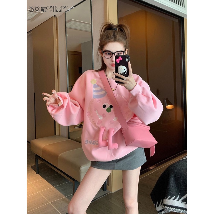 SOERVIMY Áo Khoác hoodie áo khoác nữ Cọc và casual trendy Độc đáo Cọc và dày lên New Style WWY23B0K9H 45Z231111