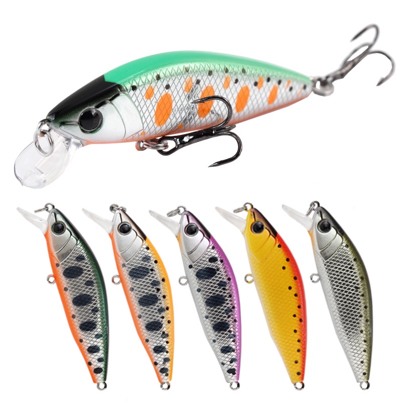 [Cá lớn] Mini minnow Dao bạc minnow Long Shot minnow minnow Bị nhấn chìm 50MM / 4.8G Mồi Bionic Mồi 