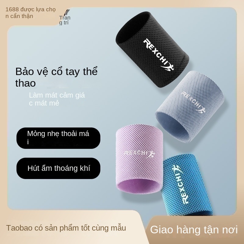 Băng Quấn Cổ Tay Thể Thao Thấm Hút Mồ Hôi Thoáng Mát Cho Nam Nữ