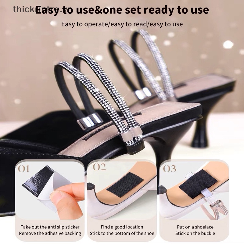 Th Đai Đeo Mắt Cá Chân Giữ Giày Cao Gót Chống Trượt Đính Đá Phối Ren Hình Tam Giác Cho Nữ vn