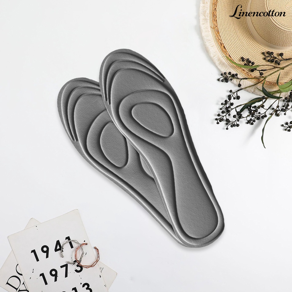 1 Cặp Đế Lót Giày Thể Thao Bằng Cotton Lanh Đàn Hồi Chống Sốc Và Mồ Hôi