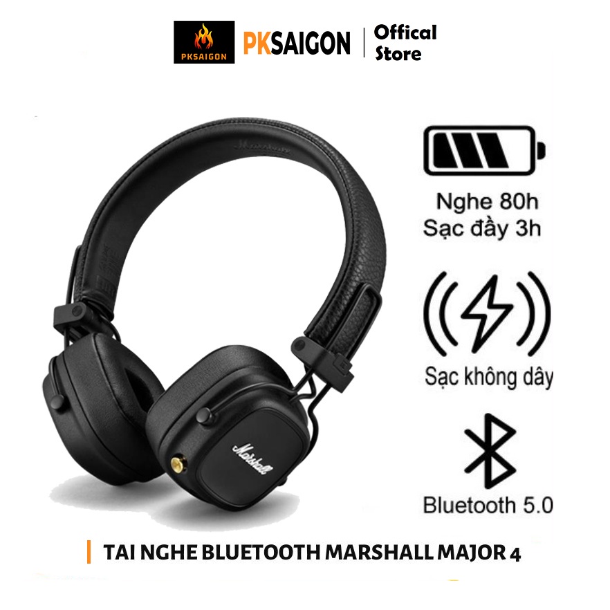 Tai Nghe bluetooth Marshall Major IV (4) Kết Nối Bluetooth, Âm Thanh Cực Đỉnh, Bảo hành 12 tháng PKSAIGON