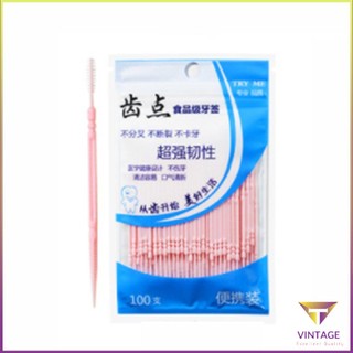Disposable Double Head Tooth Floss Hygiene Dental Interdental Toothpick