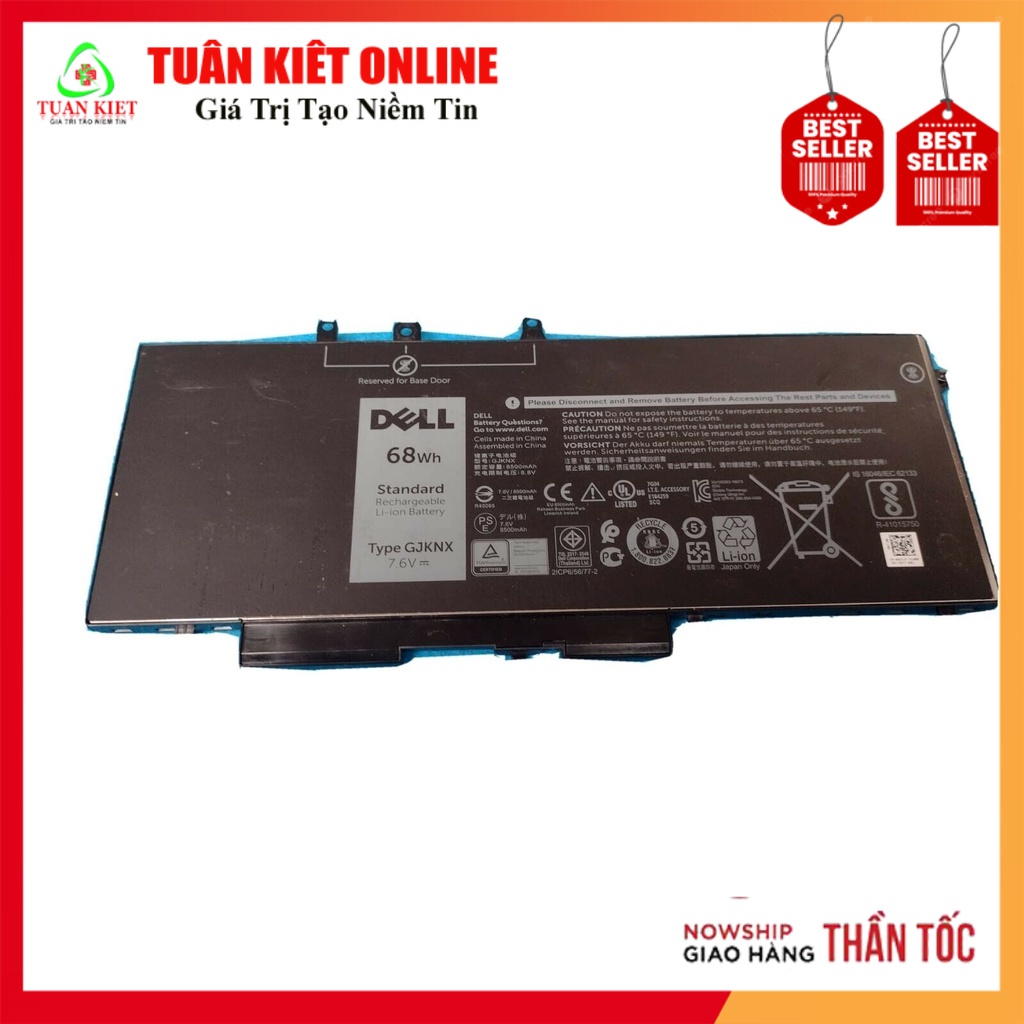 Pin Laptop Dell Latitude E5480 5580 E5490 Precision 3520 GJKNX Battery 68Wh