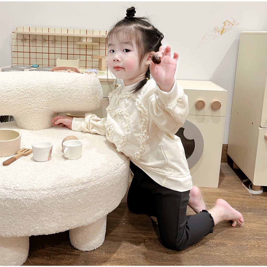 Set Áo Bèo Tim Mix Quần Loe Cho Bé