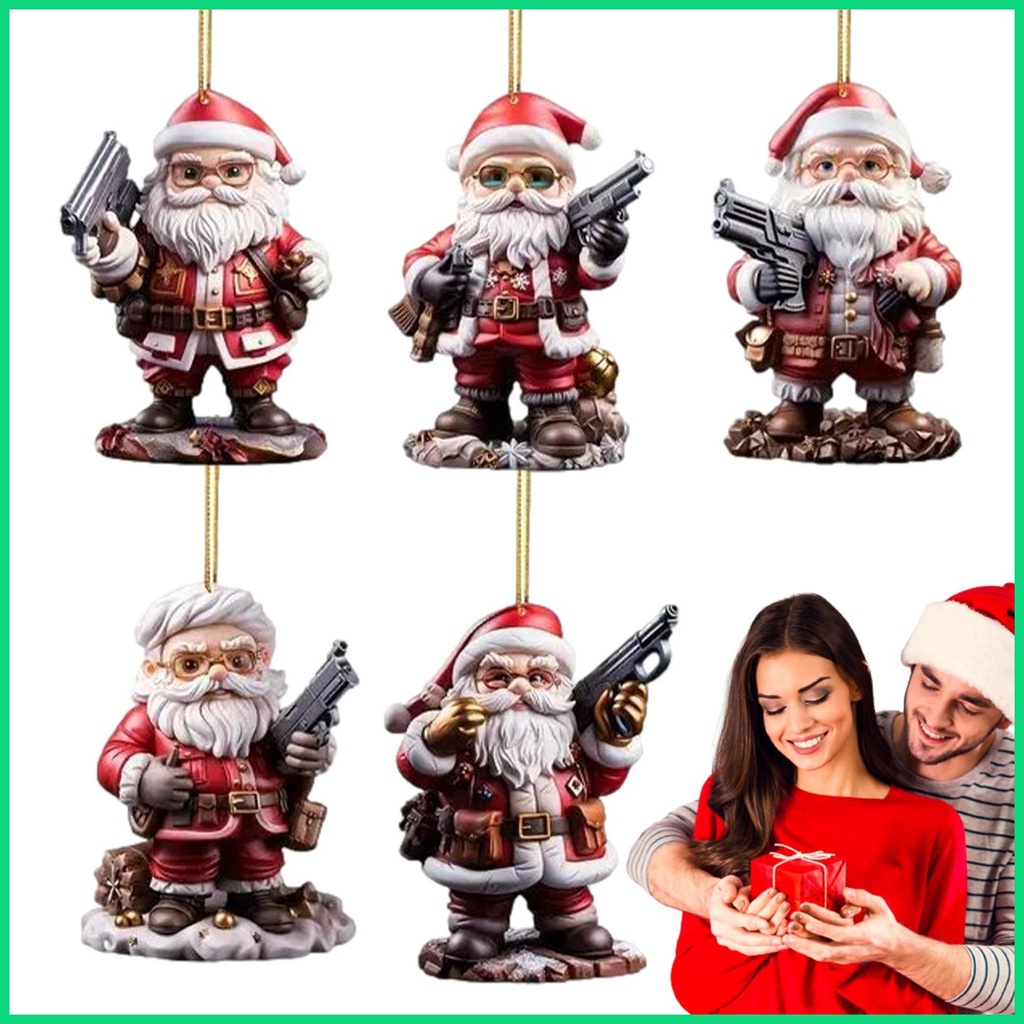 Bộ 5 Ông Già Noel Treo Cây Thông Trang Trí Giáng Sinh